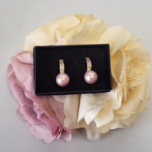 PATRICIA - PEARL PINK AND GOLD EARRINGS