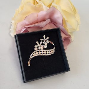 KATHERINE - GOLD RHINESTONE BROOCH