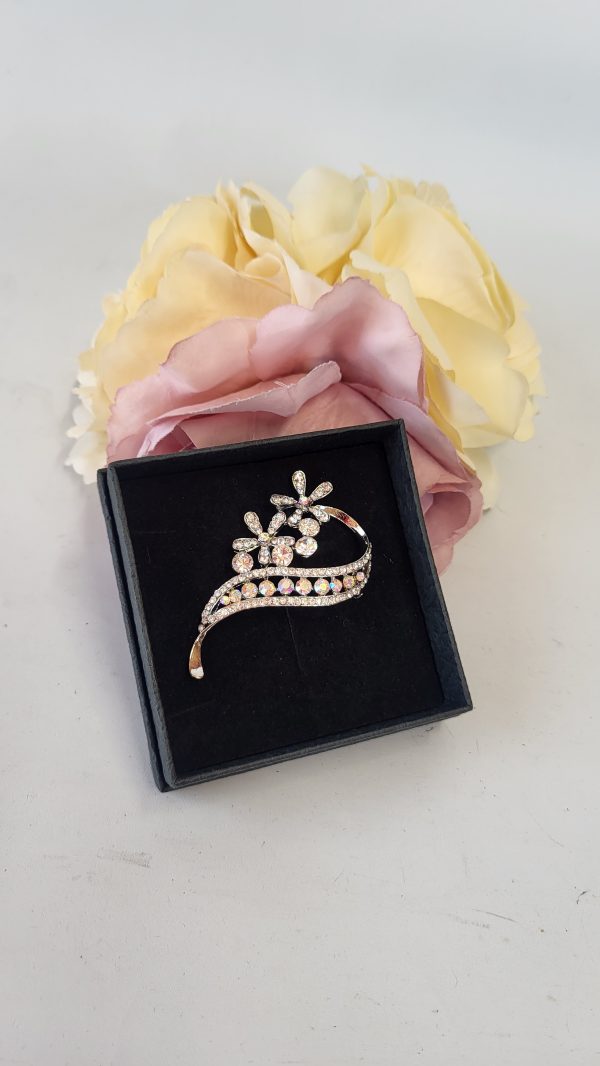 KATHERINE - GOLD RHINESTONE BROOCH