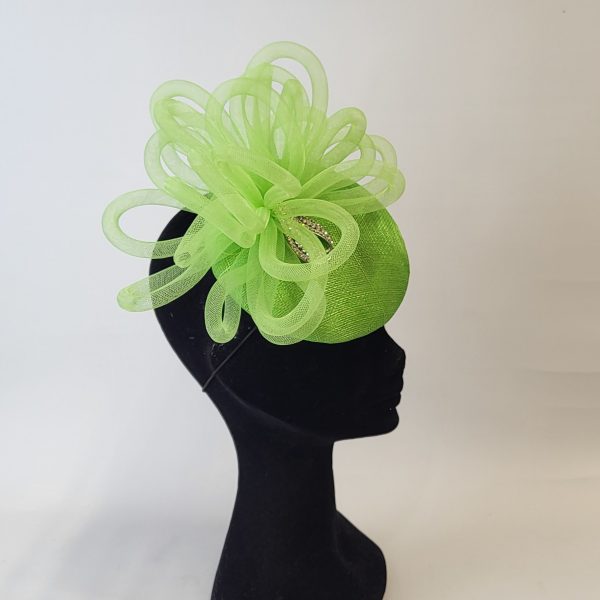 CECILY - BRIGHT LIME GREEN  AND SILVER FASCINATOR  HALF PRICE SALE - Image 5