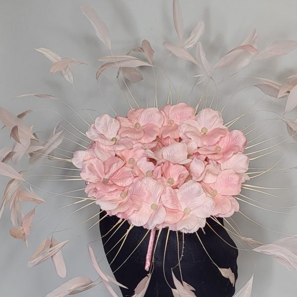 PENELOPE - LIGHT PINK AND MINT GREEN FASCINATOR - Image 4