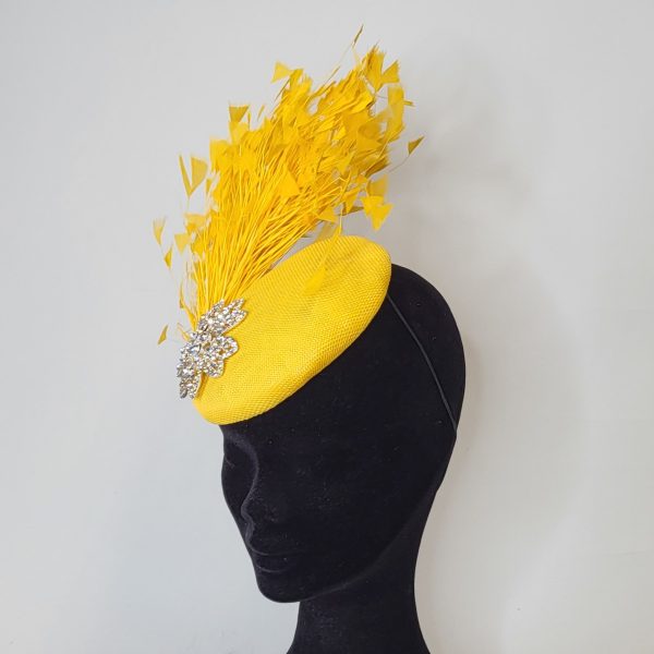 TAYLA - YELLOW AND SILVER FASCINATOR --- SAMPLE SALE HALF PRICE - Image 3