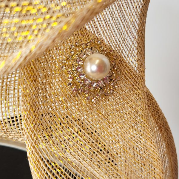 MAIA . METLAIC GOLD HALO FASCINATOR - Image 2