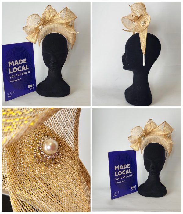 MAIA . METLAIC GOLD HALO FASCINATOR
