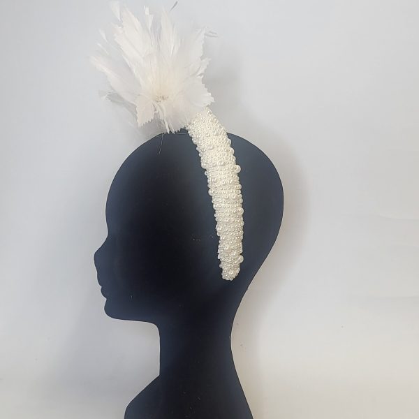 PRUE - IVORY AND PEARL HAIRBAND FASCINATOR - Image 4