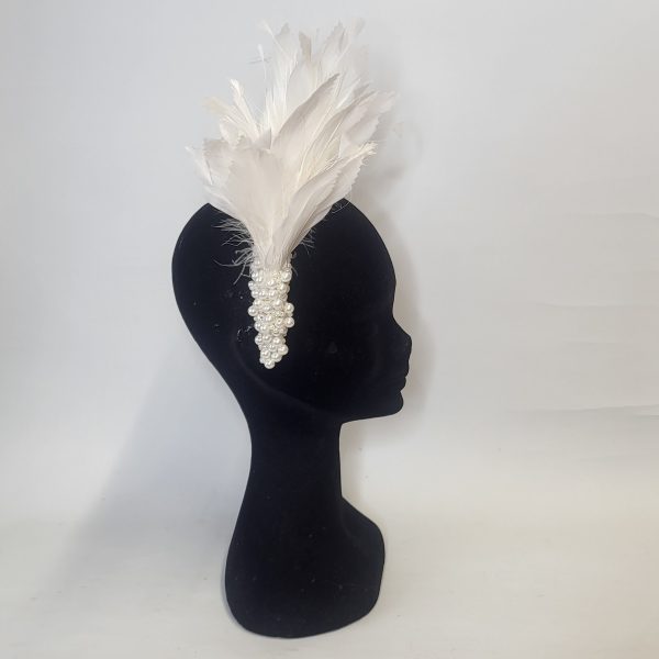 PRUE - IVORY AND PEARL HAIRBAND FASCINATOR - Image 3