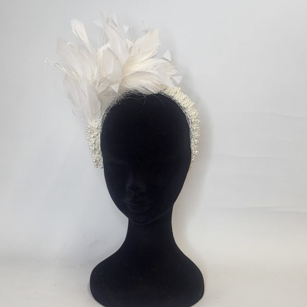 PRUE - IVORY AND PEARL HAIRBAND FASCINATOR - Image 5
