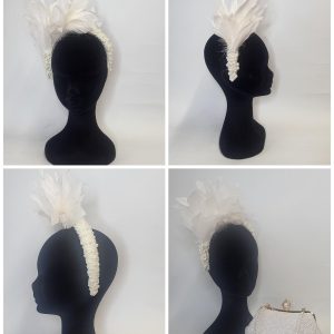 PRUE - IVORY AND PEARL HAIRBAND FASCINATOR