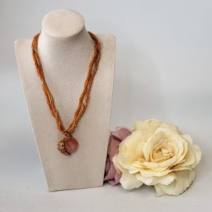 ALLEGRA - DARK ORANGE PENDANT NECKLACE