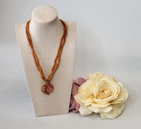 ALLEGRA - DARK ORANGE PENDANT NECKLACE