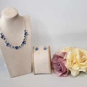 AUBREY - BLUE FLORAL NECKLACE AND EARRING SET