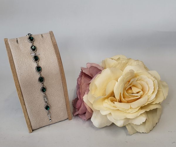 REMI - EMERALD GREEN RHINESTONE BRACELET