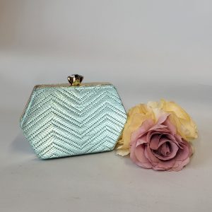 ROSALIE - SAGE GREEN SHIMMER BOX CLUTCH BAG