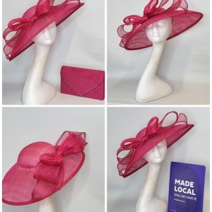 ROWENA - GEISHA  PINK BRIM FASCINATOR