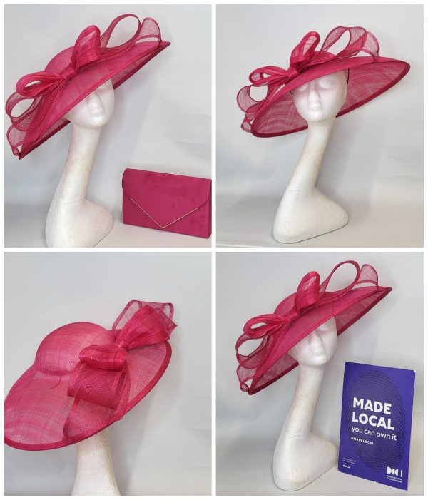 ROWENA - GEISHA  PINK BRIM FASCINATOR