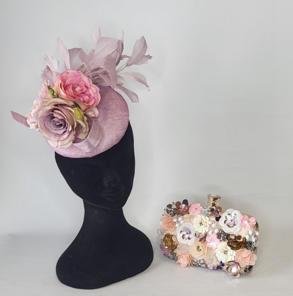 INDIA - LILAC AND PINK FLORAL PILL BOX FASCINATOR - Image 5