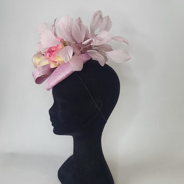 INDIA - LILAC AND PINK FLORAL PILL BOX FASCINATOR - Image 3