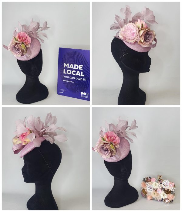 INDIA - LILAC AND PINK FLORAL PILL BOX FASCINATOR