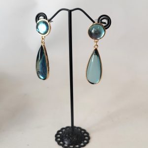 TAYLOR - AQUA BLUE DROPPED EARRINGS