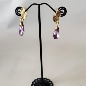 REBEKAH - AMETHYST AND GOLD DROPPED EARRING