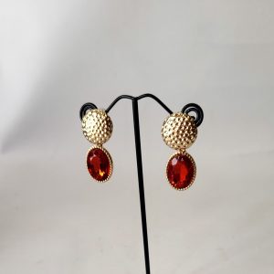 SHAYLA - RED AND GOLD RHINESTONE EARRINGS