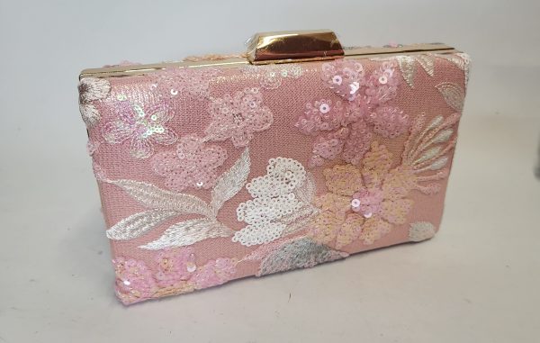 CLEMENTINE - PINK FLORAL CLUTCH BAG - Image 2