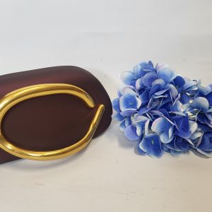 MATILDE - DARK BURGUNDY AND GOLD CLUTCH BAG