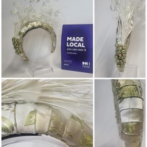 BERYL - OLIVE AND SAGE GREEN HAIRBAND FASCINATOR