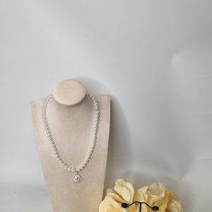 MONIKA - PEARL AND SILVER PENDANT AND EARRINGS SET