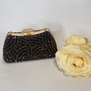 IMOGEN - BLACK RHINESTONE BOX CLUTCH BAG