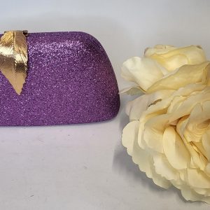 CAOIMHE - PURPLE AND GOLD BOX CLUTCH BAG