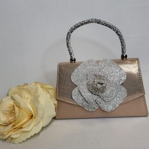 MEREDITH - ROSE GOLD AND SILVER CLUTCH BAG