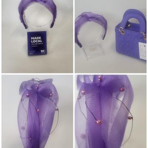 CLAIRE - PURPLE AND LILAC HAIRBAND FASCINATOR   ----- SAMPLE SALE
