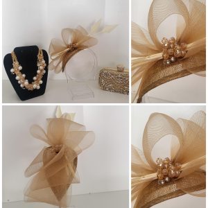ZEINA - GOLD AND IVORY FASCINATOR