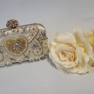 GERTRUDE  -  GOLD AND CREAM RHINESTONE BAG