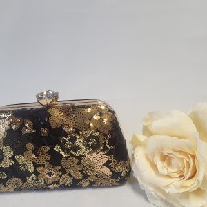 PEPSI - BLACK AND GOLD BOX CLUTCH BAG
