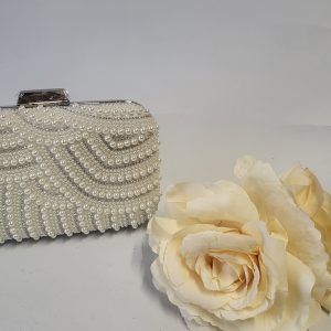 GRETTA - IVORY PEARL  BOX CLUTCH BAG