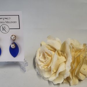 ROYAL BLUE AND GOLD DROPPED EARRINGS