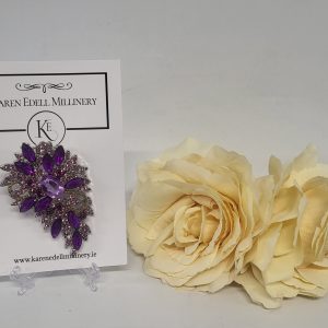 CADBURY PURPLE RHINESTONE BROOCH