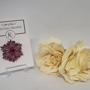 CERISE PINK RHINESTONE BROOCH