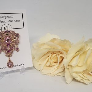 BABY PINK AND PURPLE RHINESTONE BROOCH