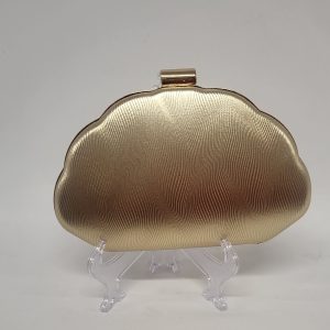 PERDY  - METALIC GOLD BOX CLUTCH BAG