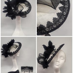FINN - BLACK AND WHITE  DISH FASCINATOR