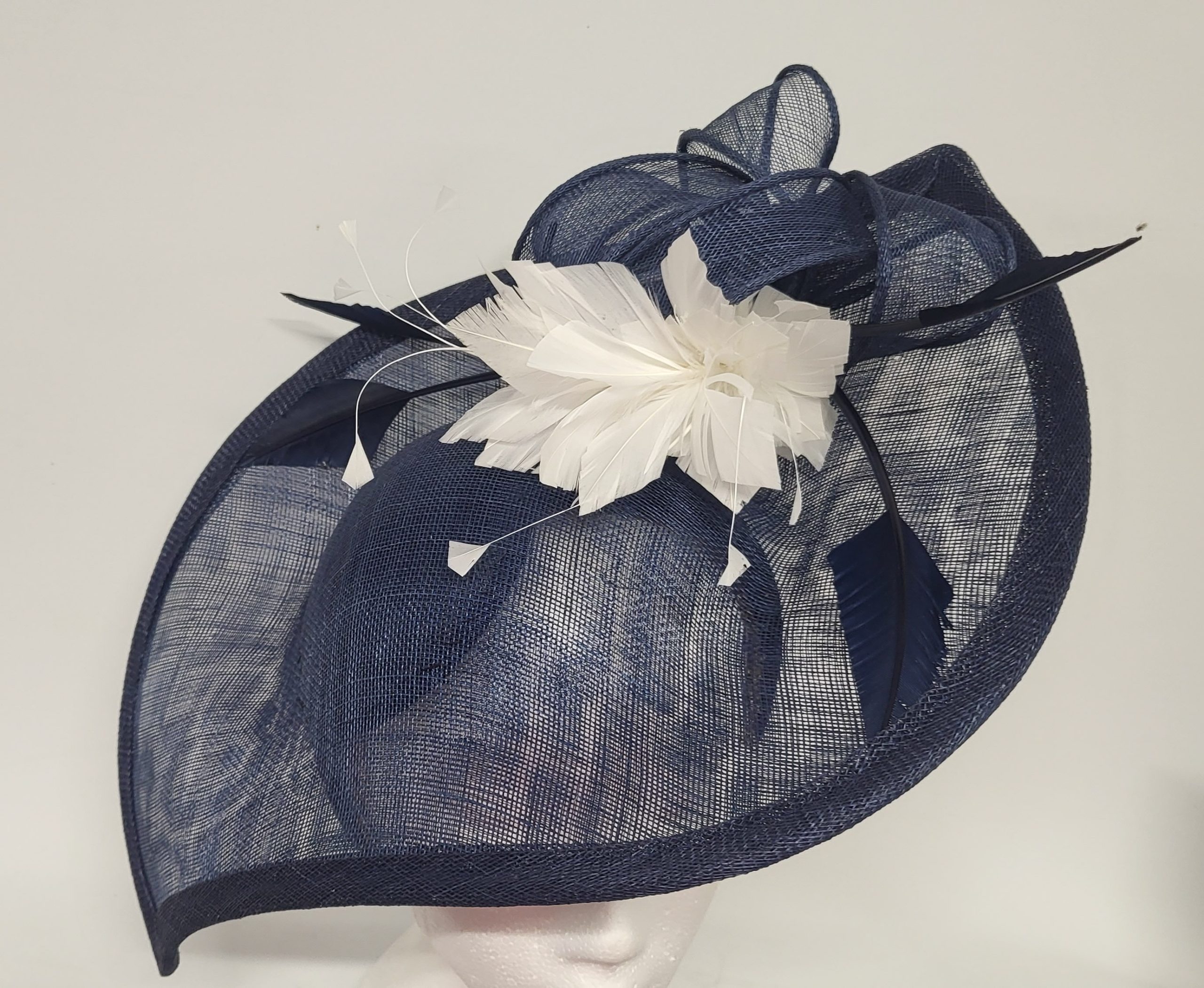 PIXIE - NAVY AND IVORY FASCINATOR - Image 5