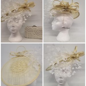 PENNY -  MELLOW YELLOW  AND PEARL DISH FASCINATOR