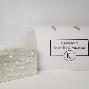 HILDA - MOTHER OF PEARL IVORY BOX CLUTCH BAG
