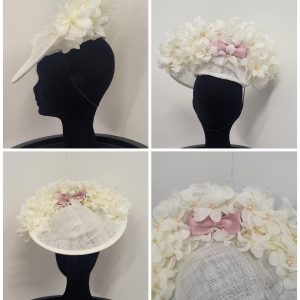 ASTARIA - IVORY WHITE AND PINK UPRIGHT  DISH