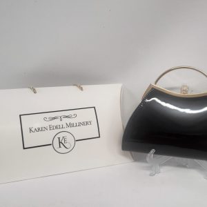 VIENNA - BLACK  PATENT AND GOLD VINTAGE CLUTCH