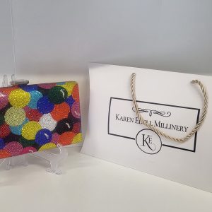 SUSAN - MULTICOLOURED RHINESTONE CLUTCH BAG