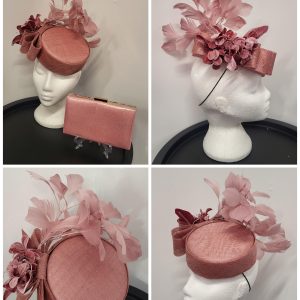 SADIE - DUSKY PINK PILL BOX FASCINATOR